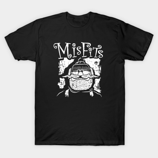 Misfits of Christmas Town: Yukon Cornelius (white print) T-Shirt by SaltyCult